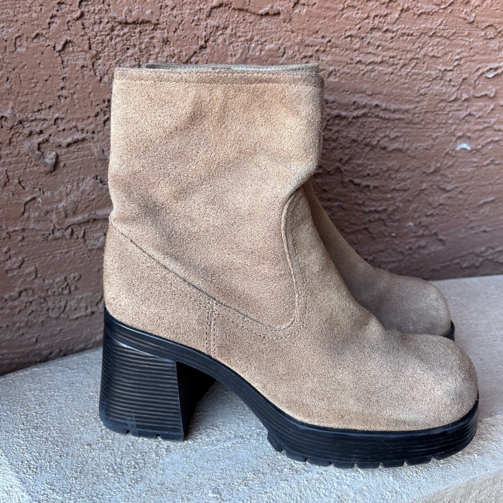Vintage Y2K American Eagle Chunky Heel Leather Boots